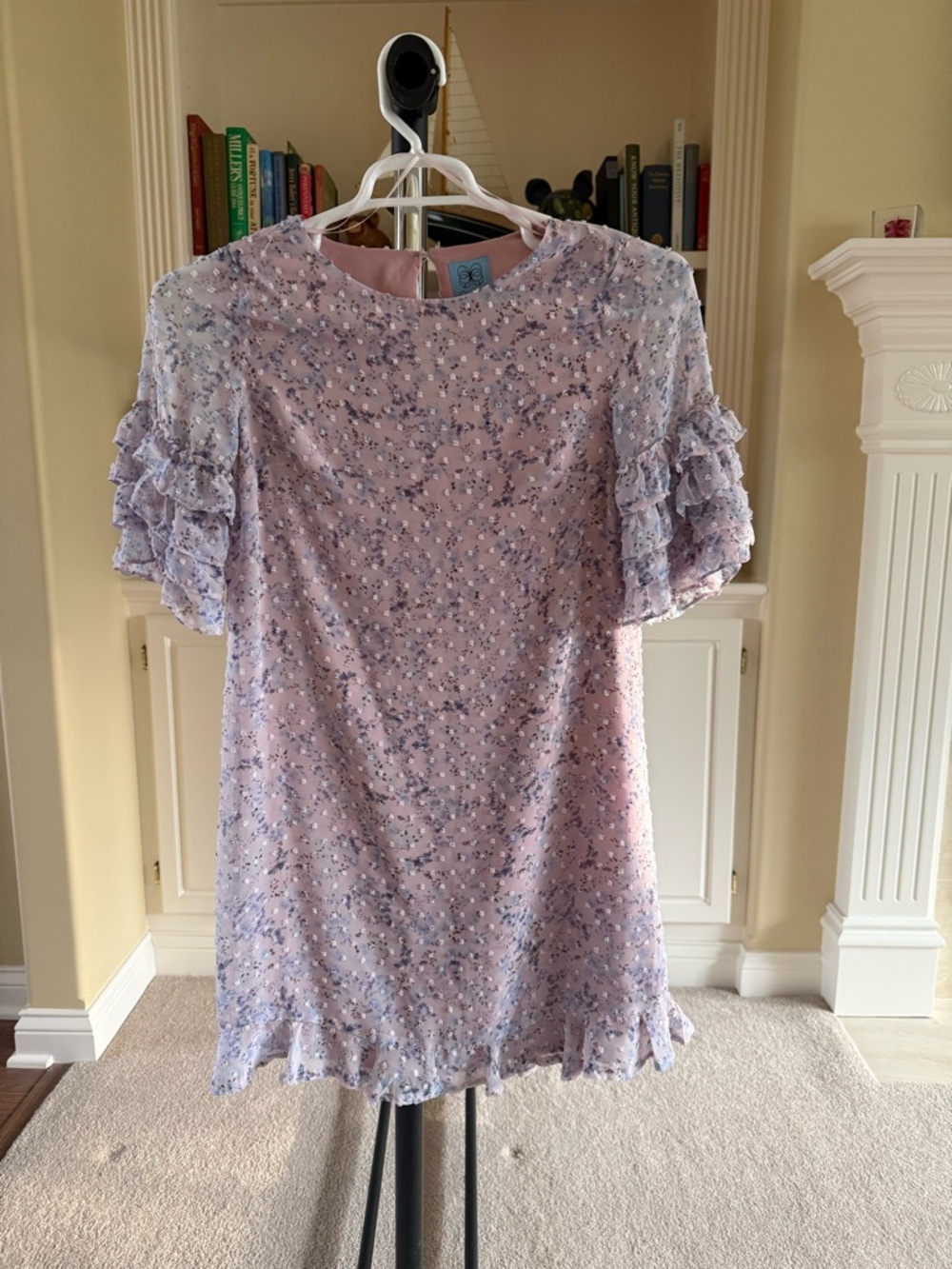 CeCe Tiered Ruffle Sleeve Whispering Blossoms Dress